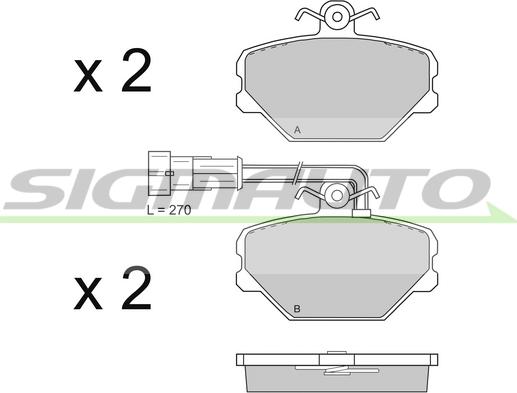 SIGMAUTO SPA693 - Тормозные колодки, дисковые, комплект unicars.by