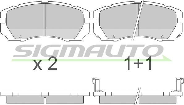 SIGMAUTO SPA663 - Тормозные колодки, дисковые, комплект unicars.by