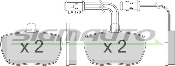 SIGMAUTO SPA610 - Тормозные колодки, дисковые, комплект unicars.by