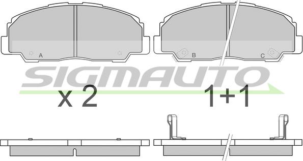 SIGMAUTO SPA639 - Тормозные колодки, дисковые, комплект unicars.by