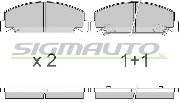 SIGMAUTO SPA634 - Тормозные колодки, дисковые, комплект unicars.by