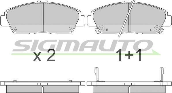 SIGMAUTO SPA621 - Тормозные колодки, дисковые, комплект unicars.by