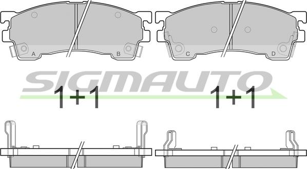 SIGMAUTO SPA622 - Тормозные колодки, дисковые, комплект unicars.by