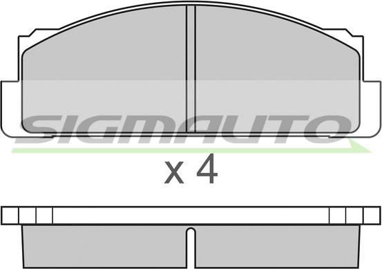 SIGMAUTO SPA004 - Тормозные колодки, дисковые, комплект unicars.by