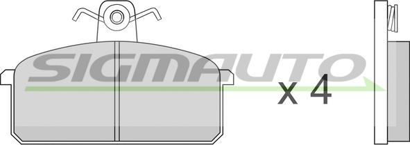 SIGMAUTO SPA151 - Тормозные колодки, дисковые, комплект unicars.by