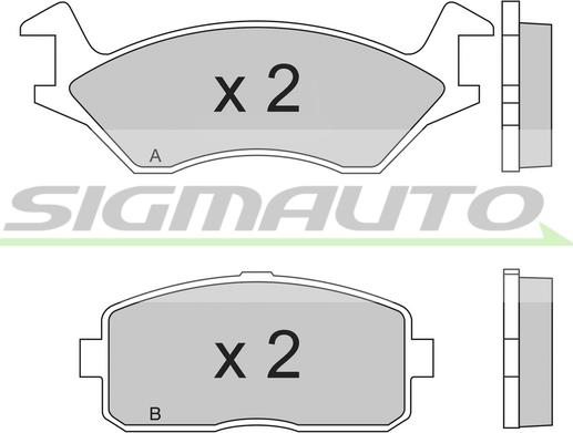 SIGMAUTO SPA189 - Тормозные колодки, дисковые, комплект unicars.by