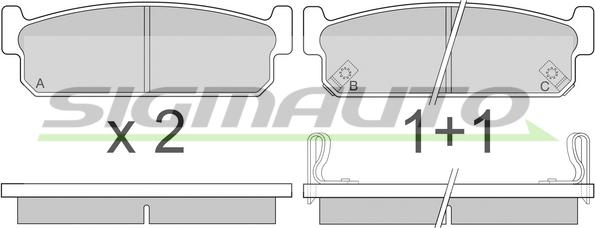 SIGMAUTO SPA860 - Тормозные колодки, дисковые, комплект unicars.by