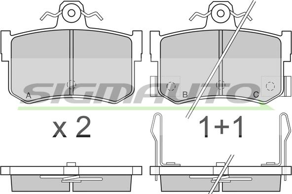 SIGMAUTO SPA818 - Тормозные колодки, дисковые, комплект unicars.by