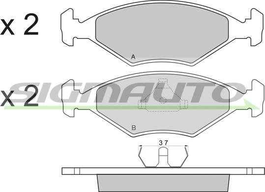 SIGMAUTO SPA822 - Тормозные колодки, дисковые, комплект unicars.by