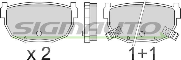SIGMAUTO SPA357 - Тормозные колодки, дисковые, комплект unicars.by