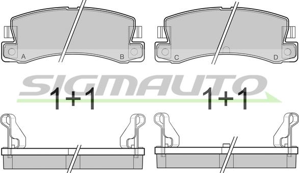 SIGMAUTO SPA323 - Тормозные колодки, дисковые, комплект unicars.by