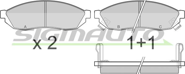 SIGMAUTO SPA290 - Тормозные колодки, дисковые, комплект unicars.by