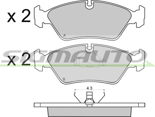 SIGMAUTO SPA231 - Тормозные колодки, дисковые, комплект unicars.by