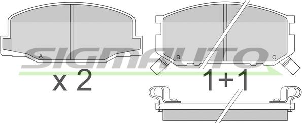 SIGMAUTO SPA272 - Тормозные колодки, дисковые, комплект unicars.by