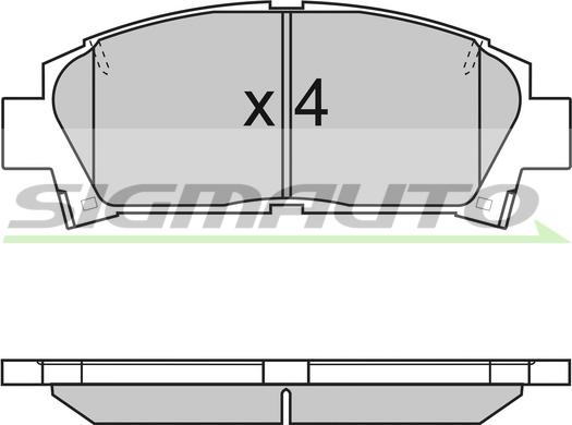 SIGMAUTO SPA752 - Тормозные колодки, дисковые, комплект unicars.by