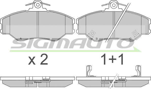 SIGMAUTO SPA708 - Тормозные колодки, дисковые, комплект unicars.by