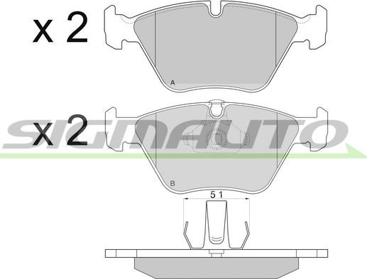 SIGMAUTO SPA773 - Тормозные колодки, дисковые, комплект unicars.by