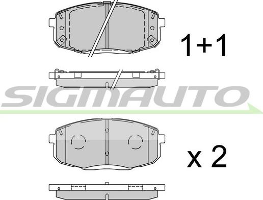 SIGMAUTO SPB941 - Тормозные колодки, дисковые, комплект unicars.by