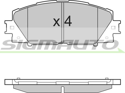 SIGMAUTO SPB498 - Тормозные колодки, дисковые, комплект unicars.by