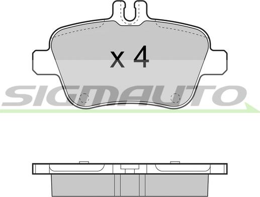 SIGMAUTO SPB469 - Тормозные колодки, дисковые, комплект unicars.by