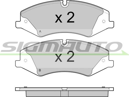 SIGMAUTO SPB415 - Тормозные колодки, дисковые, комплект unicars.by