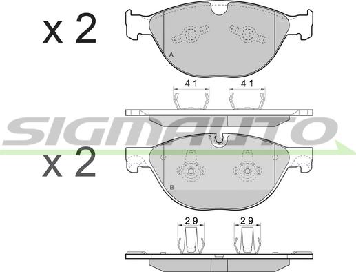 SIGMAUTO SPB483 - Тормозные колодки, дисковые, комплект unicars.by