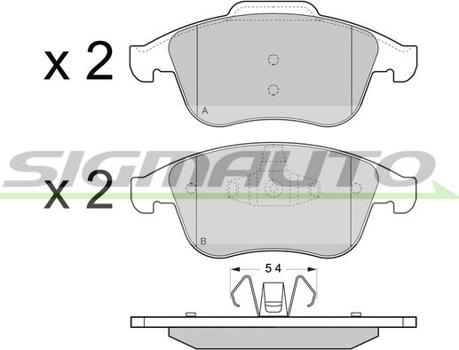 SIGMAUTO SPB430 - Тормозные колодки, дисковые, комплект unicars.by