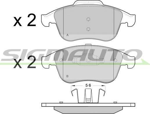 SIGMAUTO SPB431 - Тормозные колодки, дисковые, комплект unicars.by