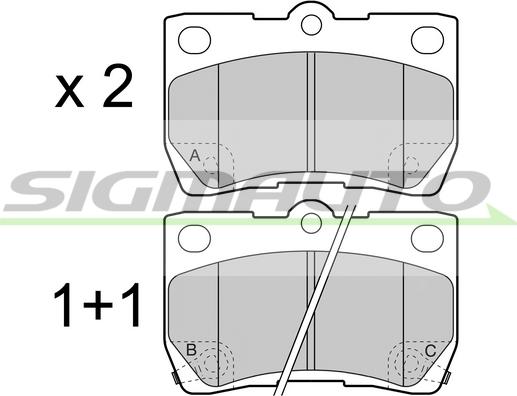 SIGMAUTO SPB420 - Тормозные колодки, дисковые, комплект unicars.by