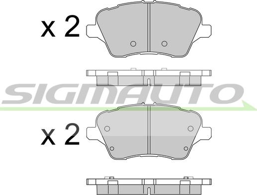 SIGMAUTO SPB545 - Тормозные колодки, дисковые, комплект unicars.by