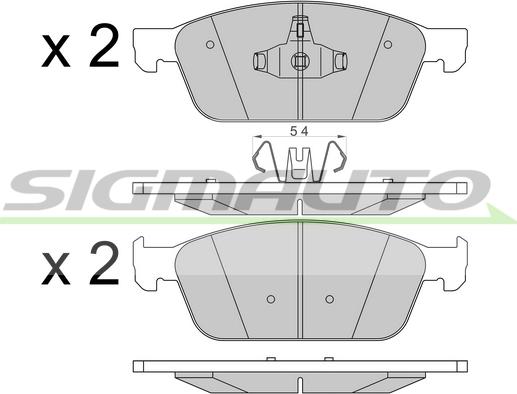 SIGMAUTO SPB546 - Тормозные колодки, дисковые, комплект unicars.by