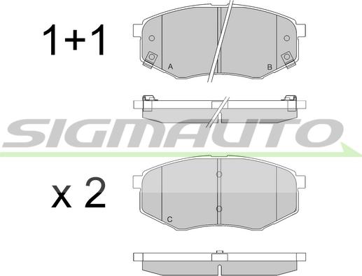 SIGMAUTO SPB547 - Тормозные колодки, дисковые, комплект unicars.by