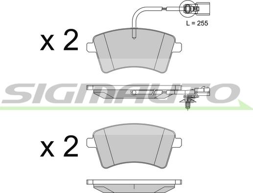 SIGMAUTO SPB562 - Тормозные колодки, дисковые, комплект unicars.by