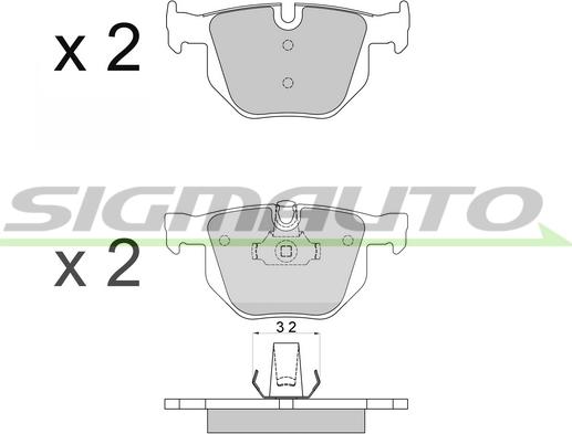 SIGMAUTO SPB509 - Тормозные колодки, дисковые, комплект unicars.by