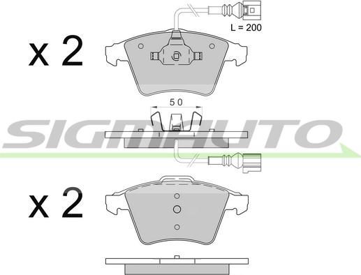 SIGMAUTO SPB508 - Тормозные колодки, дисковые, комплект unicars.by