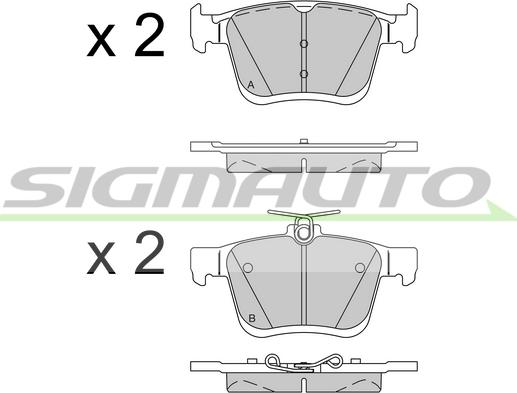 SIGMAUTO SPB518 - Тормозные колодки, дисковые, комплект unicars.by