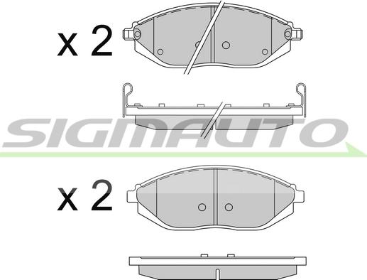 SIGMAUTO SPB513 - Тормозные колодки, дисковые, комплект unicars.by