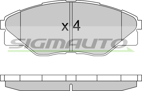 SIGMAUTO SPB586 - Тормозные колодки, дисковые, комплект unicars.by