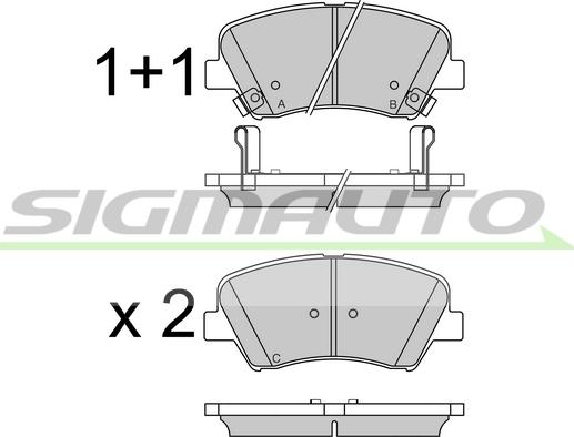 SIGMAUTO SPB529 - Тормозные колодки, дисковые, комплект unicars.by