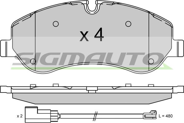 SIGMAUTO SPB525 - Тормозные колодки, дисковые, комплект unicars.by