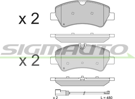 SIGMAUTO SPB526 - Тормозные колодки, дисковые, комплект unicars.by