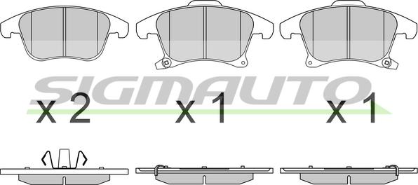 SIGMAUTO SPB655 - Тормозные колодки, дисковые, комплект unicars.by