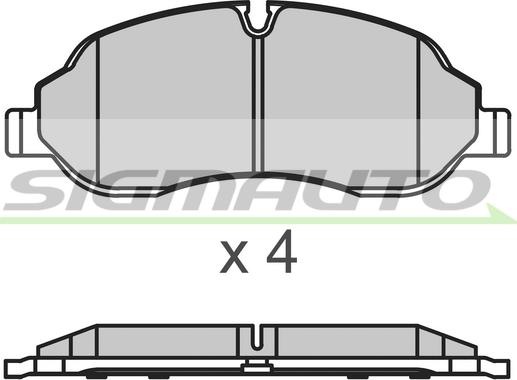 SIGMAUTO SPB651 - Тормозные колодки, дисковые, комплект unicars.by