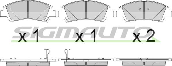 SIGMAUTO SPB606 - Тормозные колодки, дисковые, комплект unicars.by