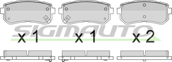 SIGMAUTO SPB614 - Тормозные колодки, дисковые, комплект unicars.by