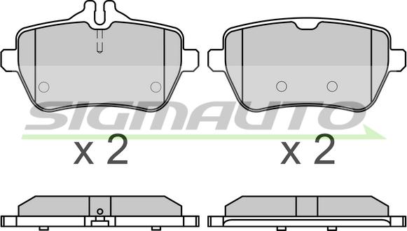 SIGMAUTO SPB672 - Тормозные колодки, дисковые, комплект unicars.by