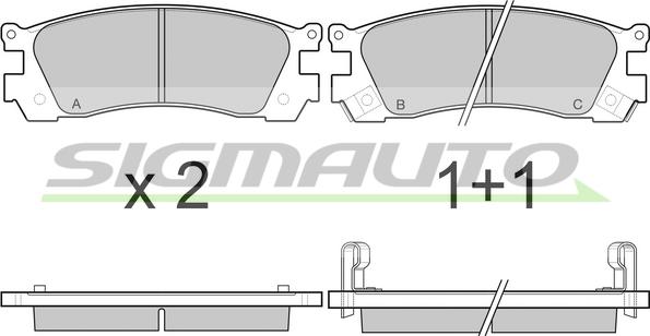 SIGMAUTO SPB045 - Тормозные колодки, дисковые, комплект unicars.by