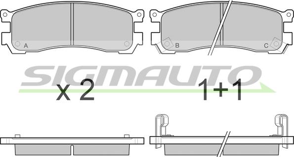 SIGMAUTO SPB054 - Тормозные колодки, дисковые, комплект unicars.by