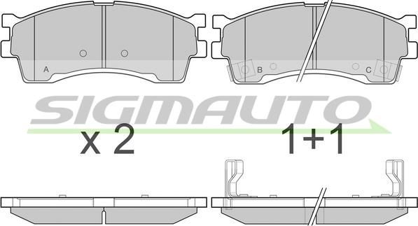 SIGMAUTO SPB055 - Тормозные колодки, дисковые, комплект unicars.by