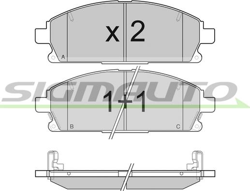 SIGMAUTO SPB068 - Тормозные колодки, дисковые, комплект unicars.by